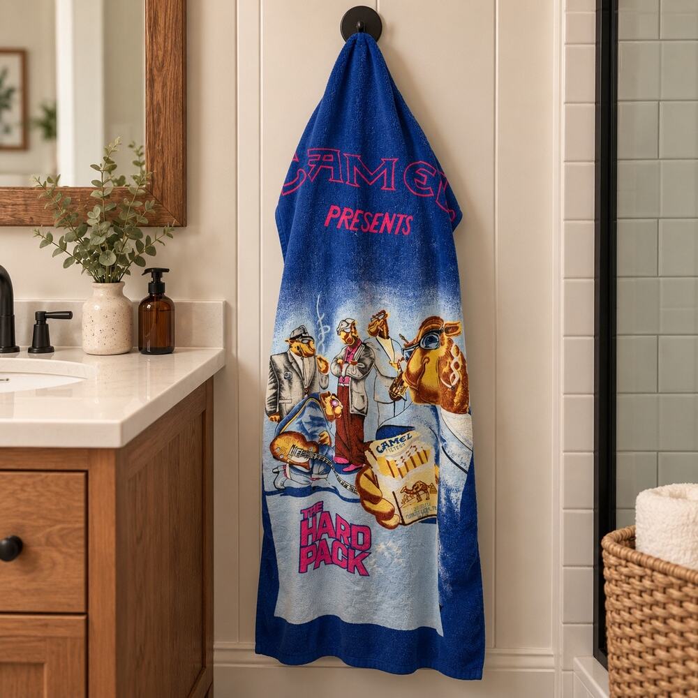 Vintage Joe Camel Beach Towel Hard Pack Advertising